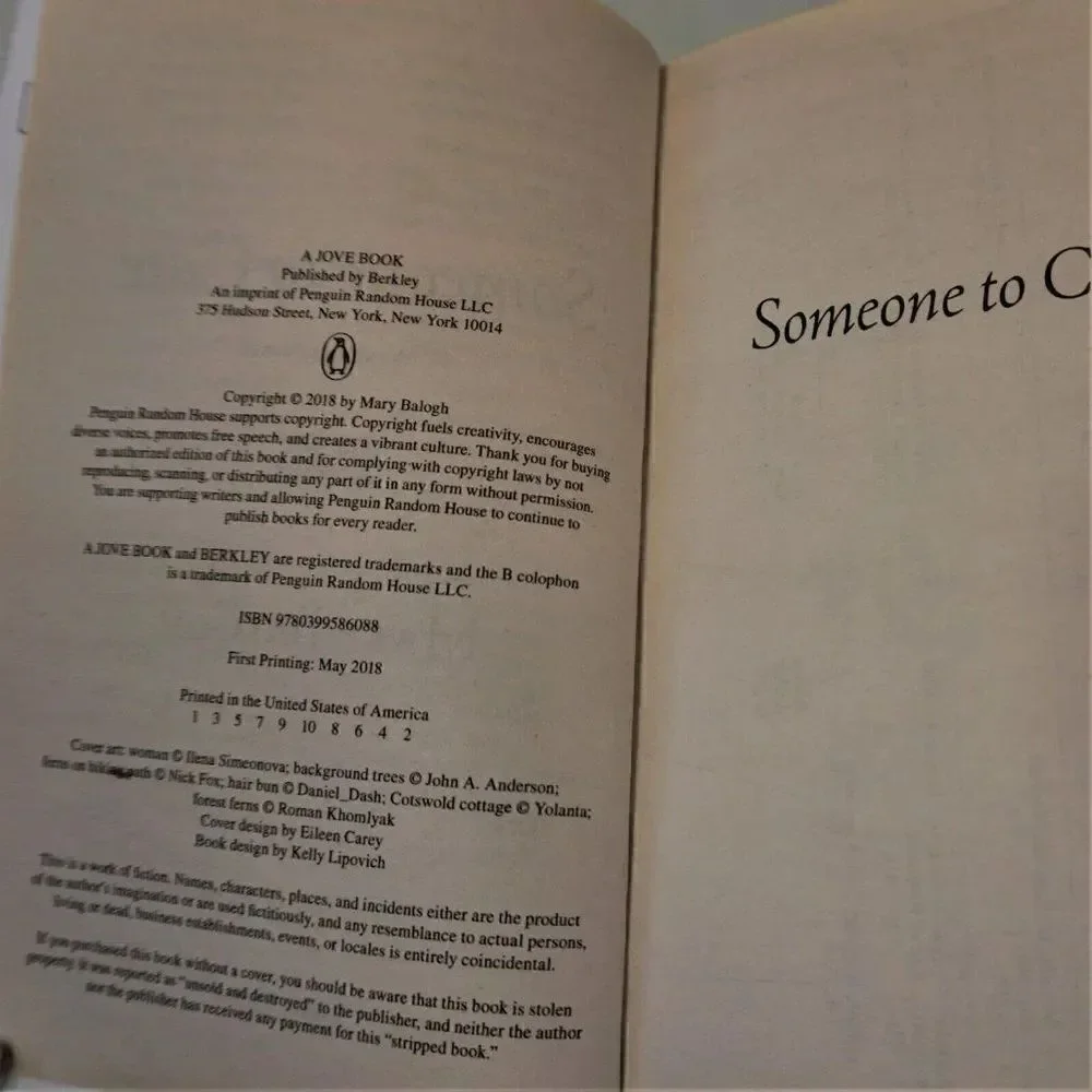 Someone to Care by Mary Balogh A Westcott Novel 2018 Jove Mass Market Paperback